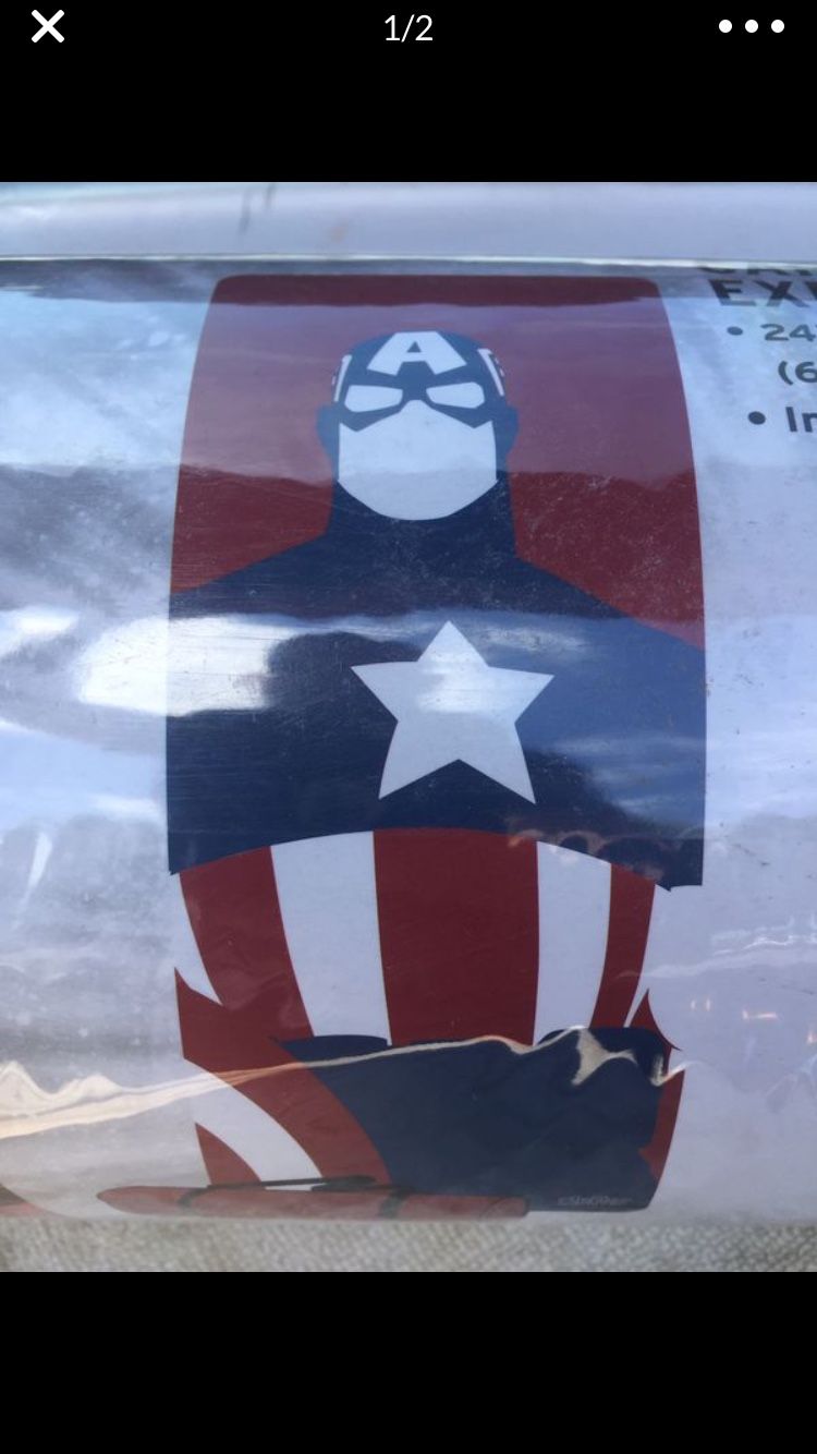 New Sealed Box Marvel Avenger Captain America Exercise Mat Exactly Like the Gym Mats Extra Thick For Maximum Support included carry strap also availa