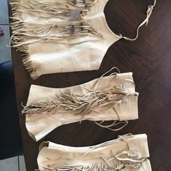 Leather Halter Top With 3/4 Moccasins