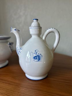 Swiss Art Pottery Set~Signed Poterie deGruyère Tureen & Pitcher Antoinette Dubuis-Bosshard