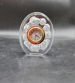 Vintage Christian Dior Crystal Desk Clock/paperweight