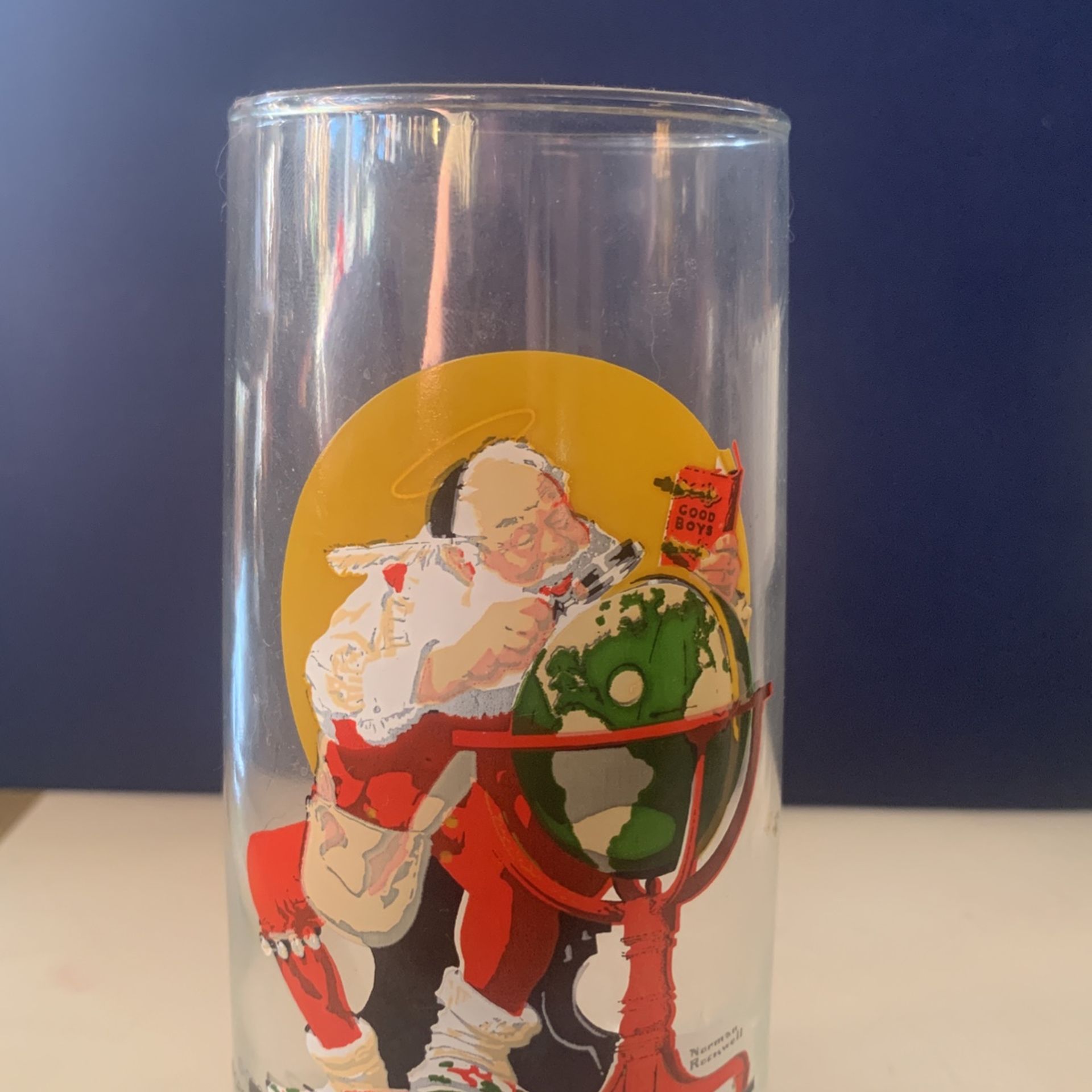 Vintage Coca-Cola 1926 Norman Rockwell Santa Glass