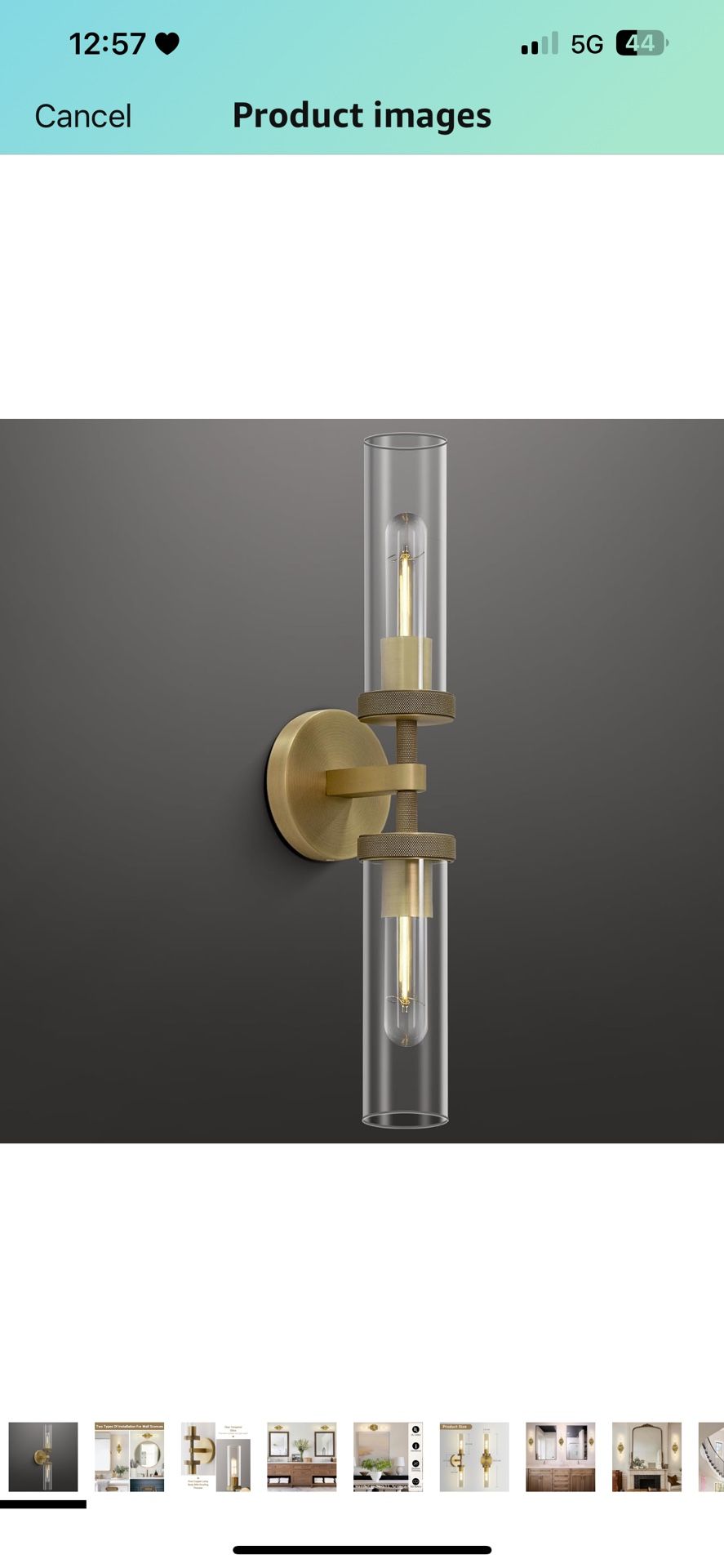Gold Wall Sconce for Bathroom Hardwired, 20.5" Brass Wall Sconces, Linear Sconces