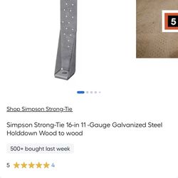 Simpson Strong-Tie 16-in 11 -Gauge Galvanized Steel Holddown Wood to wood