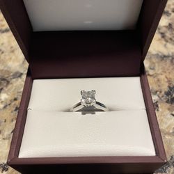 1.0 Carat LGD Princess Cut 14K White Gold Engagement Ring