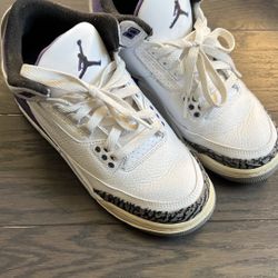 White and Purple Jordan 3s