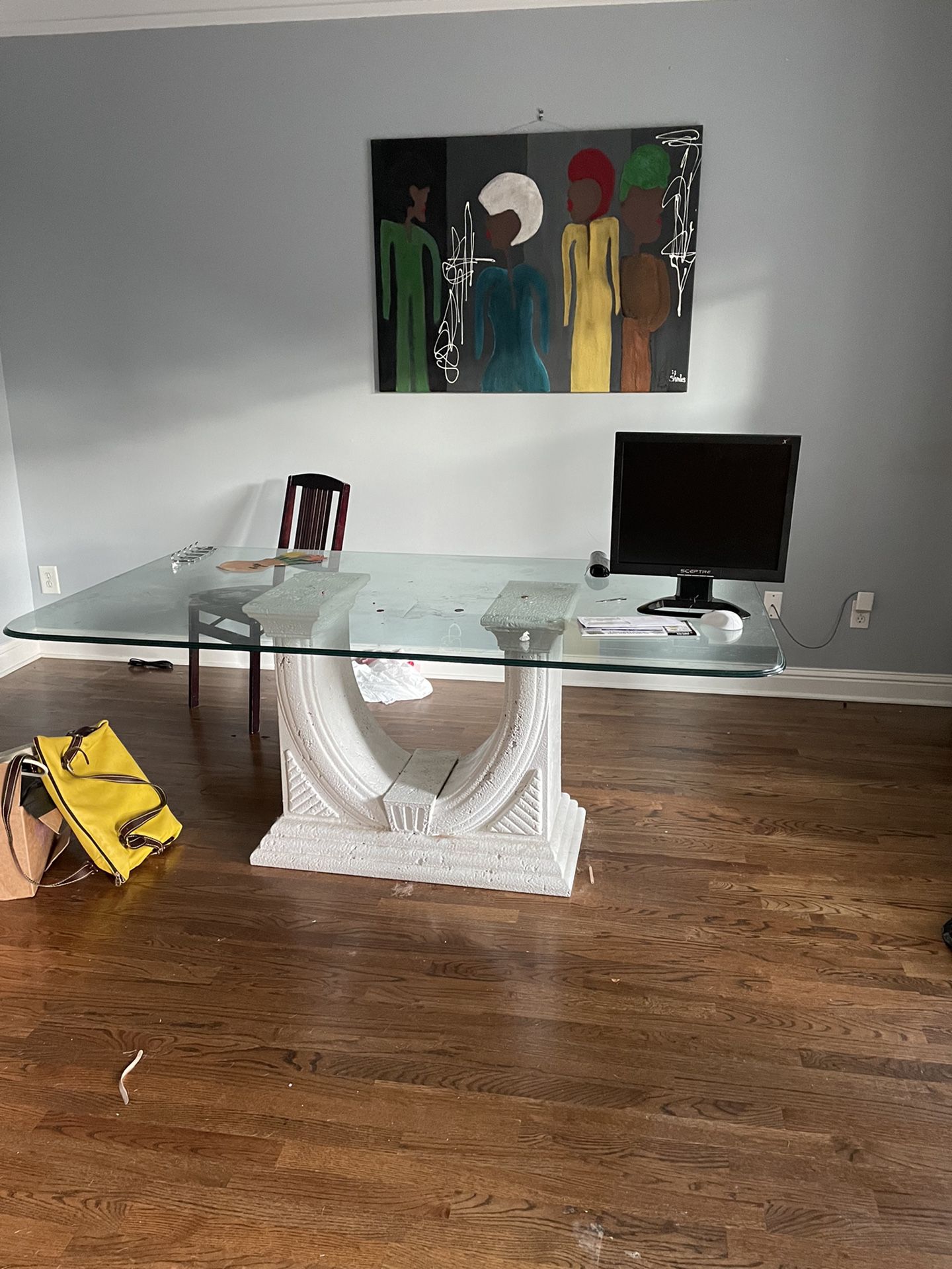 Glass Dining Table Or Desk - $85 Or Best Offer - 41x71 Inches