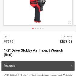 775 Ft Lbs 1/2 Snap-On Impact 