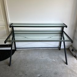 62 Inch Glass Office Desk 2 Level/Tier