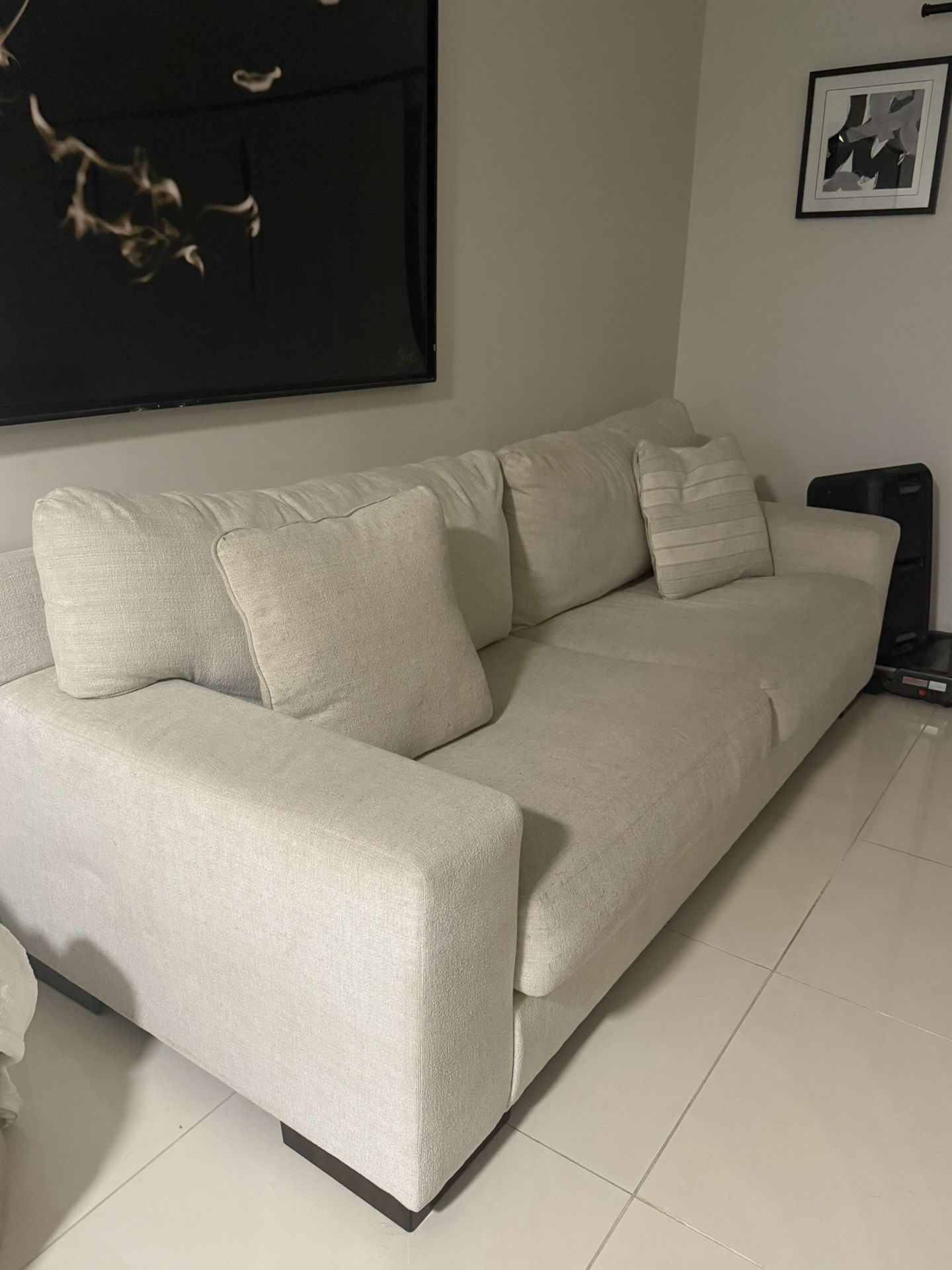 Upholstered Beige Sofa