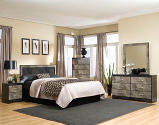 Grey and black bedroom suite set!