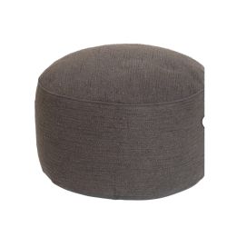 Round Textured Fabric Pouf Ottoman - Dark Gray