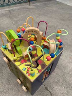 Wooden activity cube