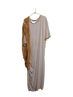 S144) Greek Roman Caesar Halloween costume white robe xl