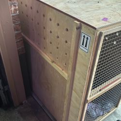 Wooden Dog Kennel With Vent Holes Screen And Heavily Modified Hinged Door 