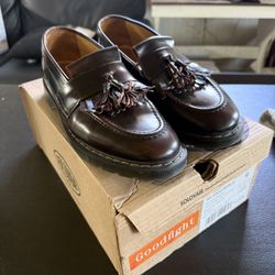 Solovair Tassel Loafers - Burgundy Rub-Off, Size 10 US (9 UK) - Handcrafted in England