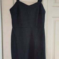 Old Navy Little Black Sundress Fitted Zip Back Basic Stretch XS