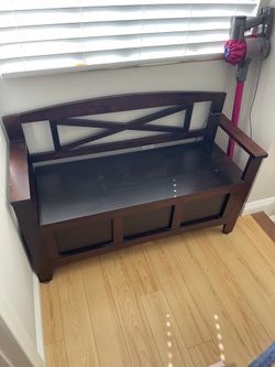 Wood Bench With Storage Space