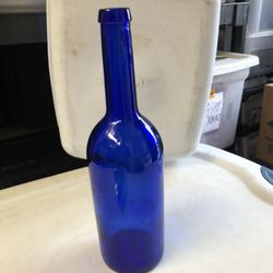 Vintage John Harvey Blue Glass Bottle 
