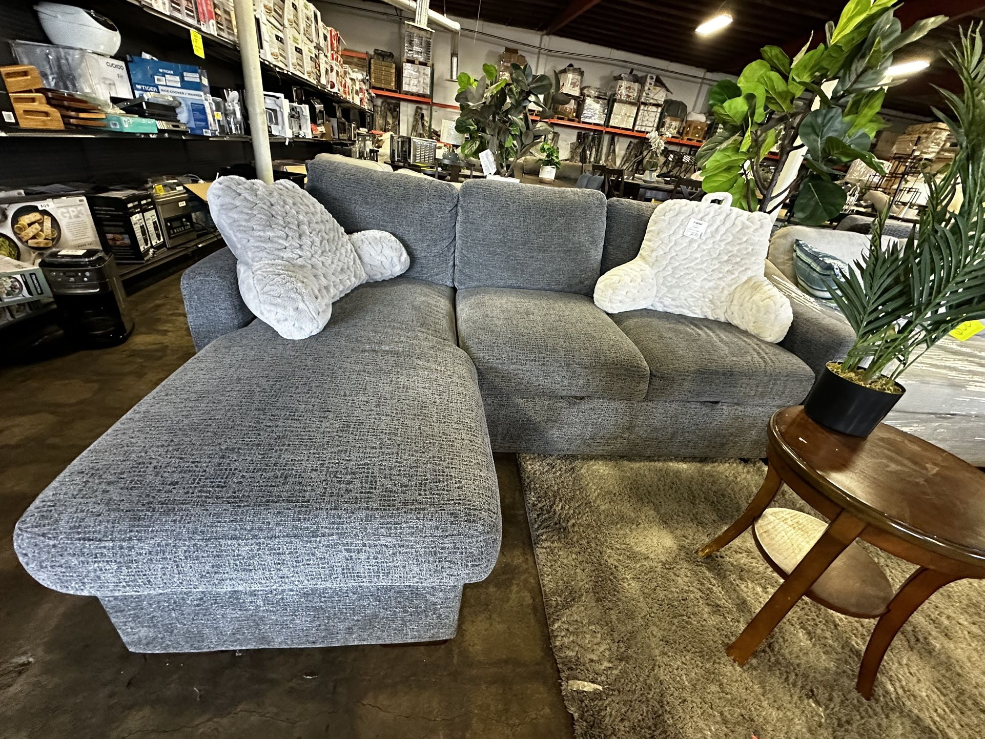 Coddle Aria Fabric Sofa Bed With Storage Chaise