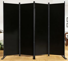 SUNALLY Room Divider 6FT Folding Privacy Screens, 4 Panel Fabric Divider For Room Separation, 88" W Freestanding Portable Wall Dividers Screen For Hom