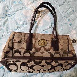 Coach Signature Stripe Tote 11558, Pink Lining