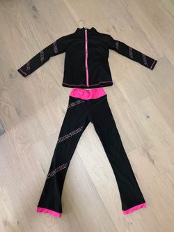 Black & Pink Gymnastics Tracksuit Set for skater