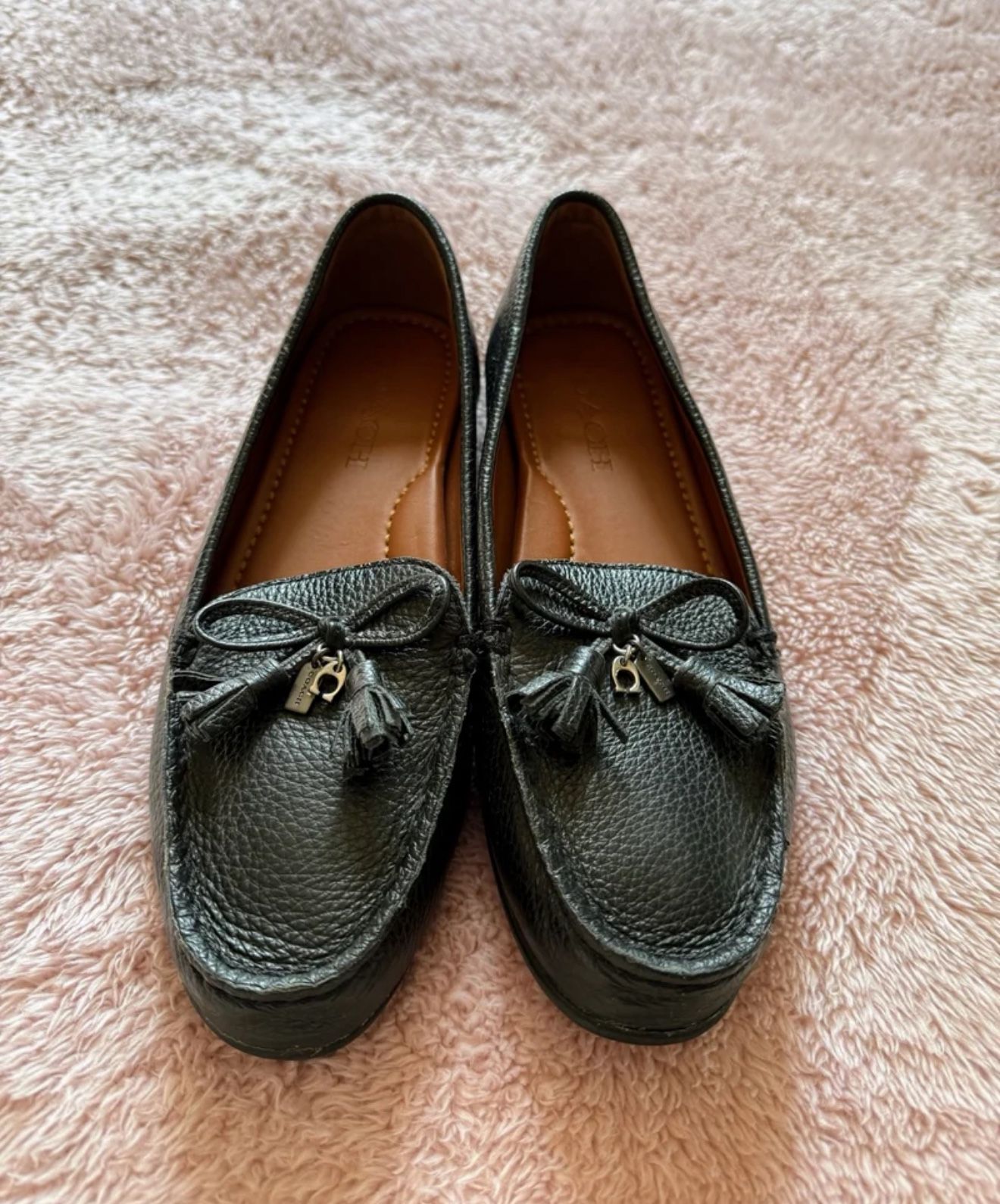 Coach Greenwich Loafers leather slip-on round toe flat heel size 7