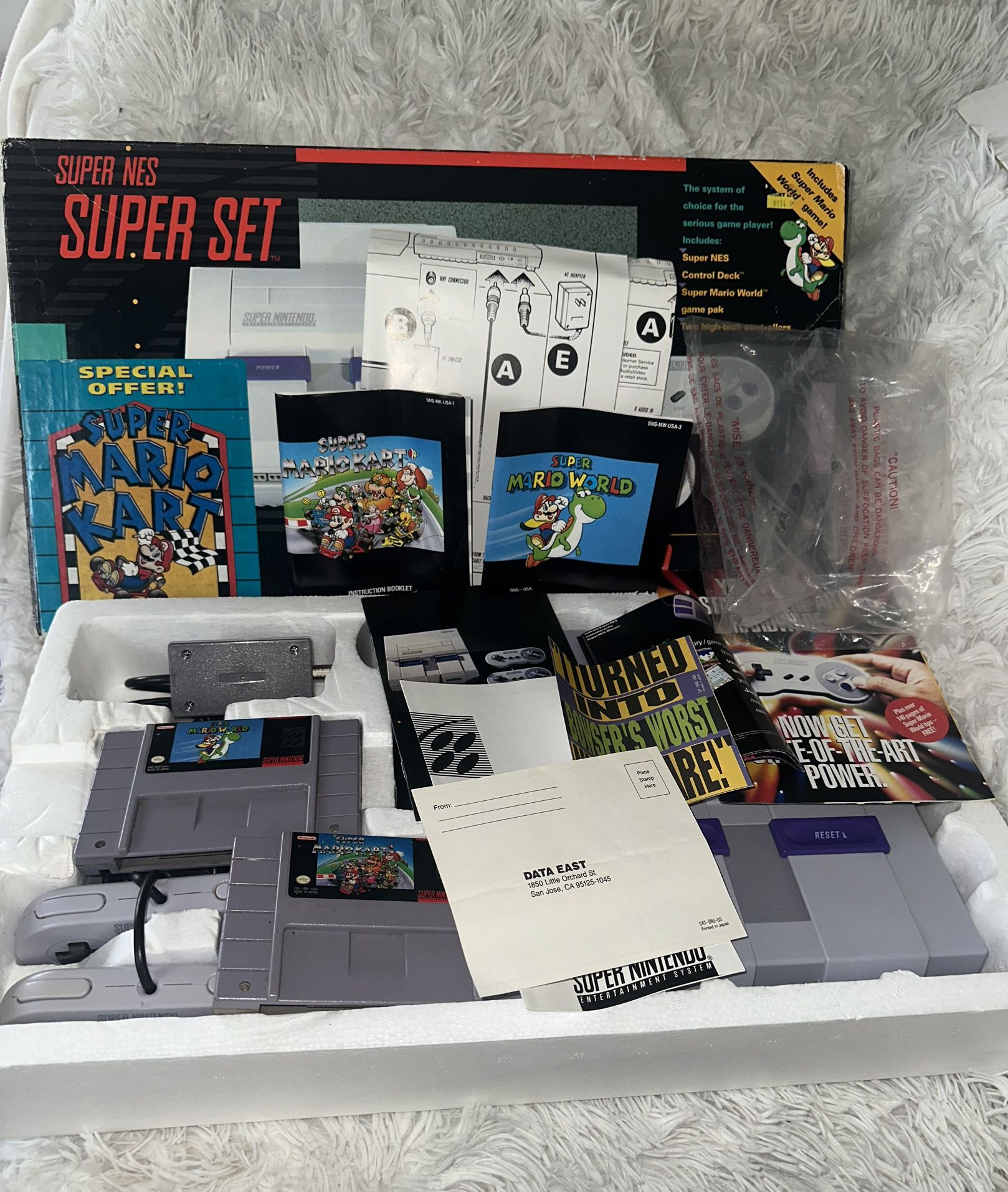 RARE Super Nintendo Super Set System SNES SUPER MARIO KART Variant CIB 🔥🔥🔥