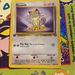 MEOWTH - 56/64 - 1st Edition Jungle - Pokemon Card - LP