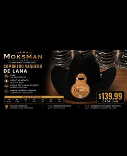 🤠 Sombreros Vaqueros Moksman de Lana – ¡Todas las Tallas Disponibles! 🤠