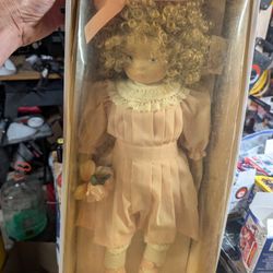 Shirley Temple Porcelain Doll In  Original Box 