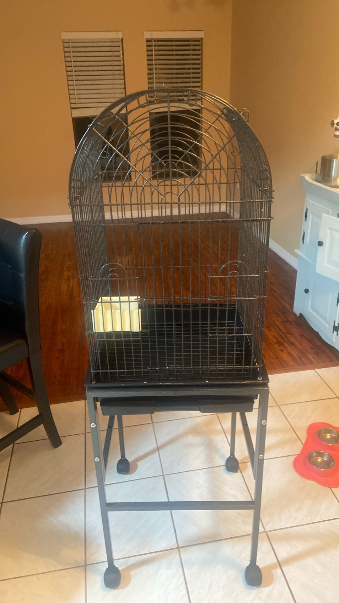 Bird Cage On Rolling Stand