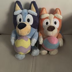 Easter Bluey & Bongo plush Figures 10” BRAND NEW