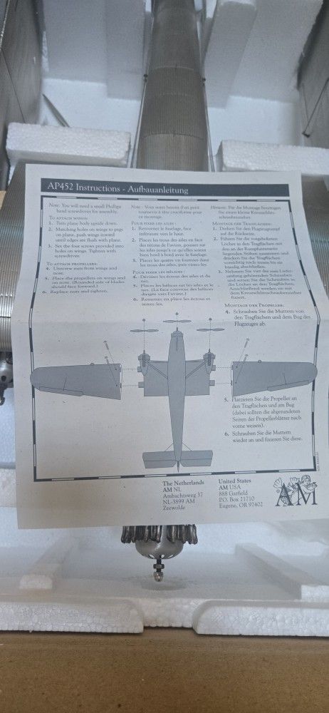 Ap452 Ford Tri-motor 40 "Wing Span 14" Tail  26" Long Model Airplane 