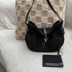 Coach Soho Signature Jacquard Hobo Bag Black + Matching ID Wallet