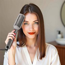 Hair Straightener Brush With 30s Fast Heating. Gift. Brand new