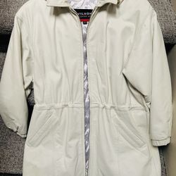 Leather  Jacket . Off White  Ladues Size Large  , Wilson’s Leathers