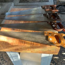 4 Vintage Handsaws- Disston & Warranted