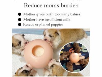 Doggiema Puppy Milk Feeder Nursing Station feeders for Multiple Puppies Biomimetic feeding bottle, shaped like breast,Reduce the feeding burden,suitab