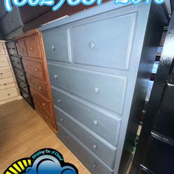 Assembled Six Drawer Grey Jumbo Tall Chest Mueble 