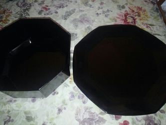 Large serving bowl and platter