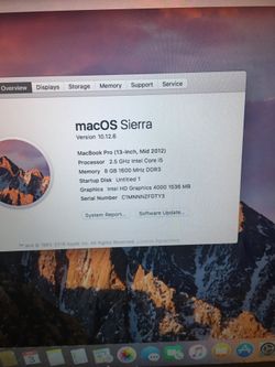13 inches MacBook Pro 2012. i5 Processor