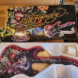 Rare vintage ed hardy neon guitar