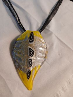 New murano glass pendant necklace silk string