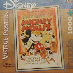 VINTAGE DISNEY MICKEY MOUSE POSTER PUZZLE 