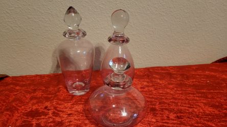 Vintage pink perfume bottles
