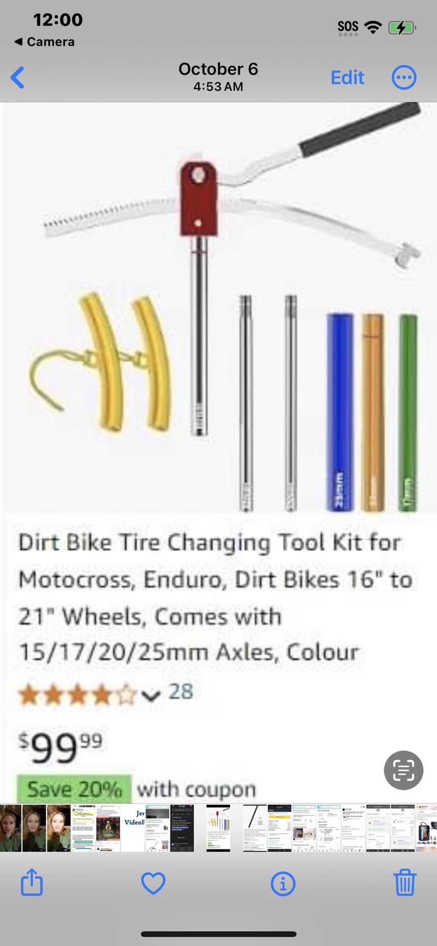 Dirt Bike Tire Changing Tool