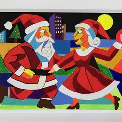 Santa in Cubist Motion