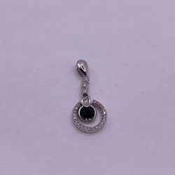 18K White Gold Charm – 4.3g, 0.24ct White & Black Diamonds  