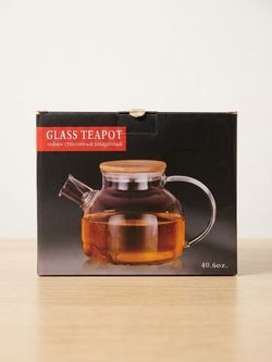 Glass Teapot 40.6oz with Bamboo Lid